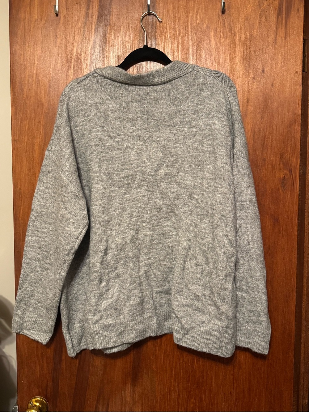 Women’s Plus Size Light Gray V-Neck Casual Sweater 4XL - Picture 4 of 5